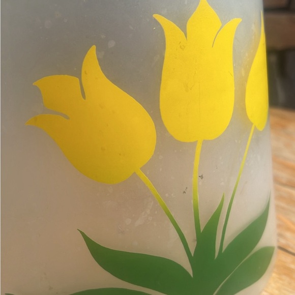 Vintage Bartlett Collins Pokee Yellow Tulip Frosted Glass Cookie Jar/Canister - Picture 3 of 10